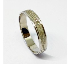 ALIANZA ORO BLANCO 18K GRECA