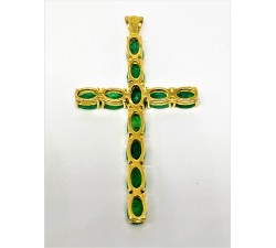 CRUZ ORO18K CON ESMERALDAS