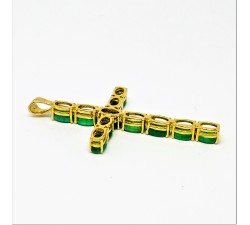 CRUZ ORO18K CON ESMERALDAS