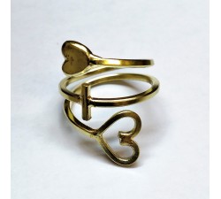 ANILLO DOBLE CORAZON ORO 18K